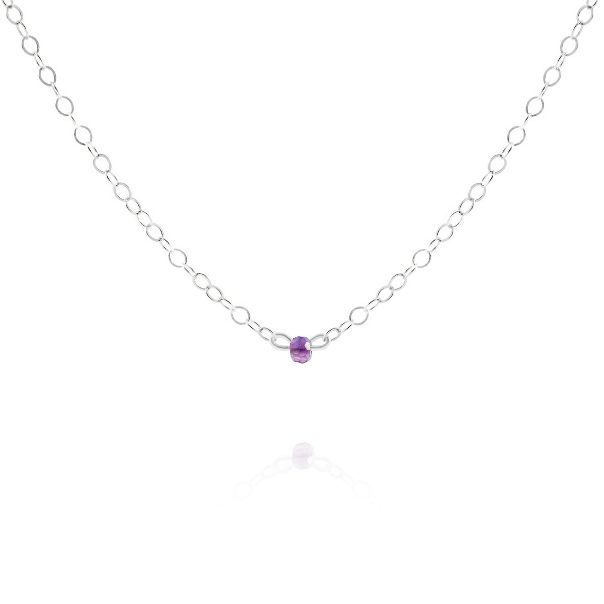 Amethyst Choker Small Gem Necklace SIMOOICI 18k Gold Amethyst