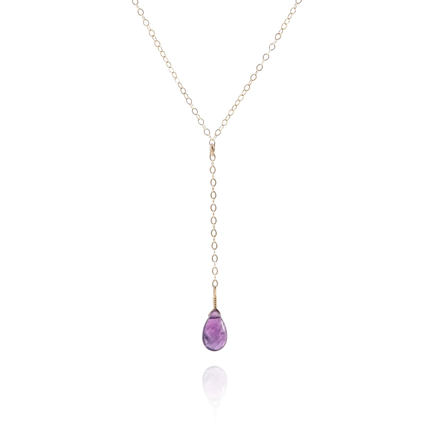 gemstone pendant drop necklace lariat