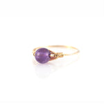 simple wire wrapped amethyst ring 14k gold filled jewelry