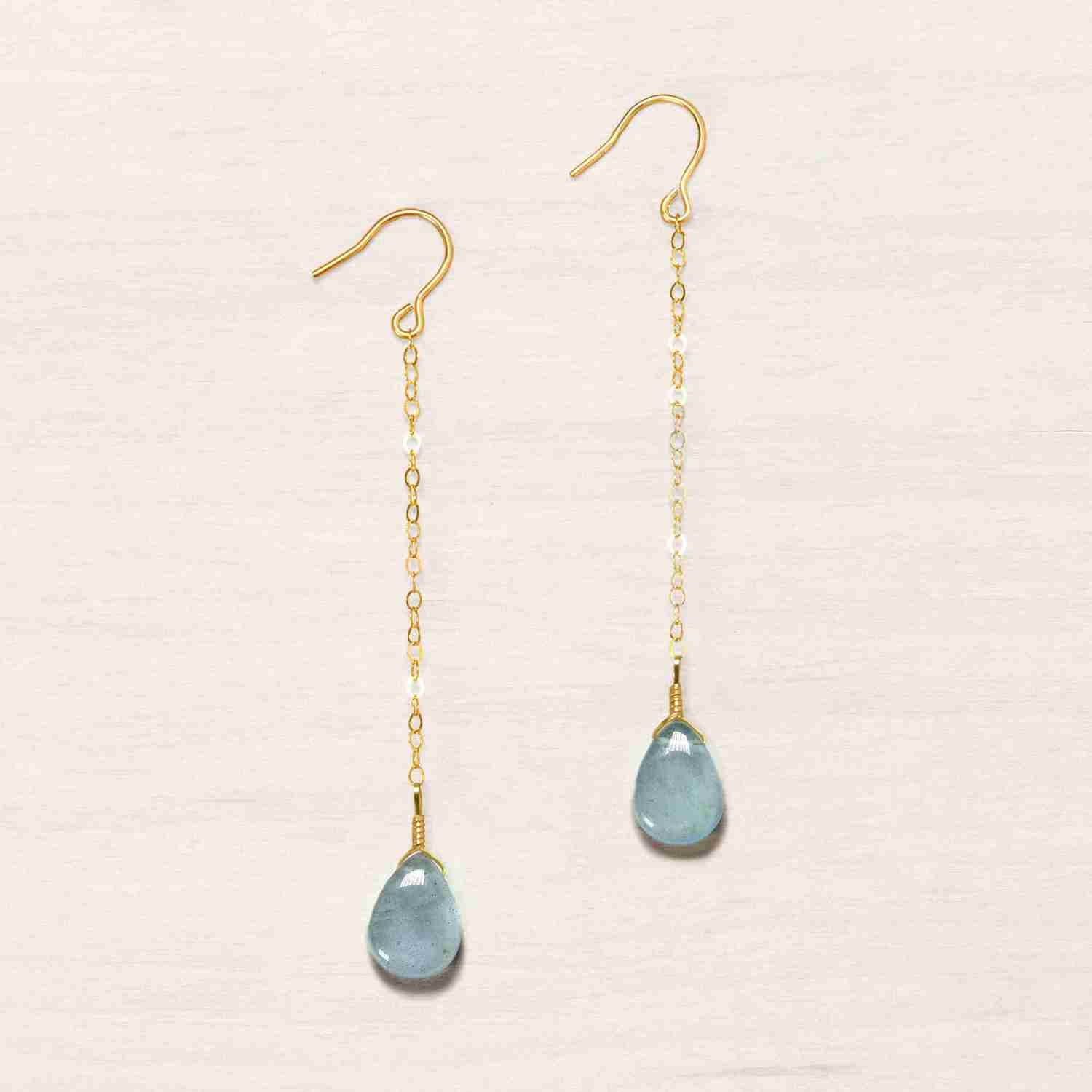 simple dainty aquamarine gemstone jewelry