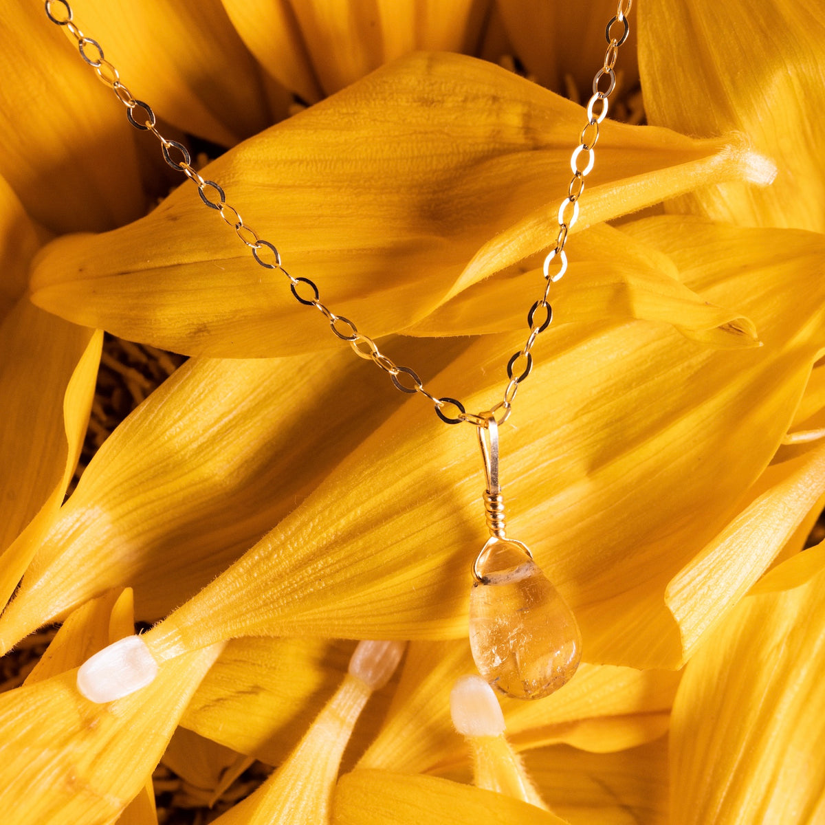 Citrine hot sale stone necklace