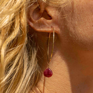 Ruby Hoop Earrings
