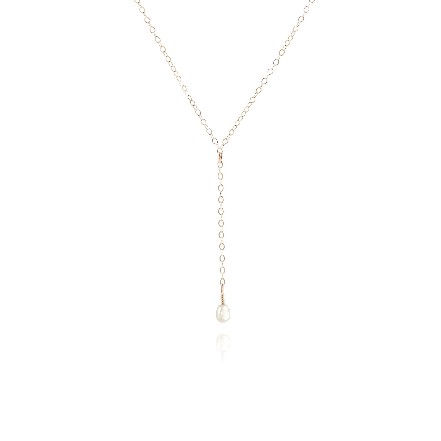 freshwater pearl lariat drop necklace gold