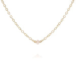 gold choker necklace with dainty rose quartz gemstone