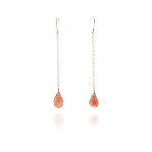 simple sunstone gemstone earrings