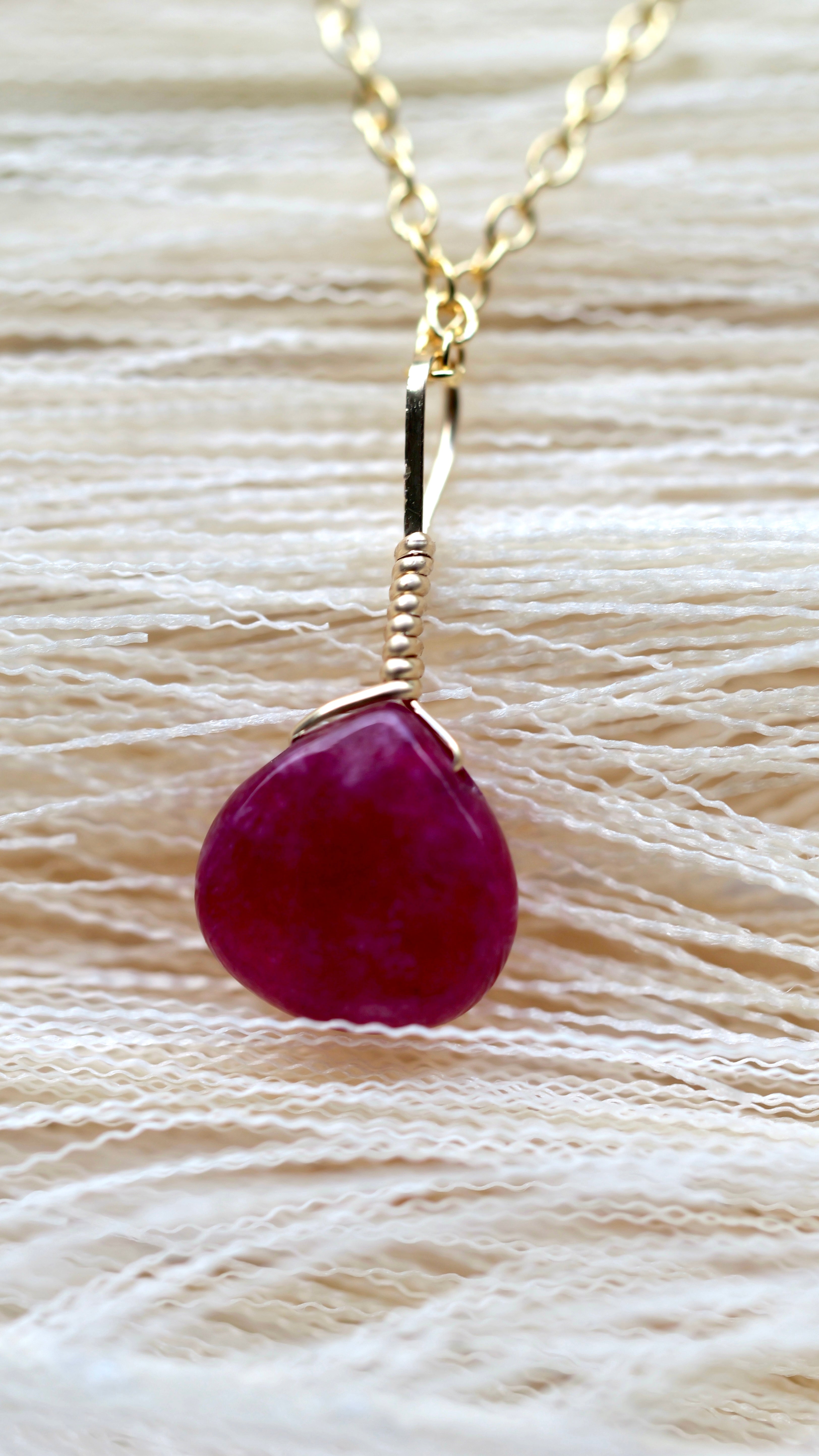 White Gold Round Lab Created Ruby Necklace | A. T. Thomas Jewelers |  Jewelry Store | Lincoln, NE