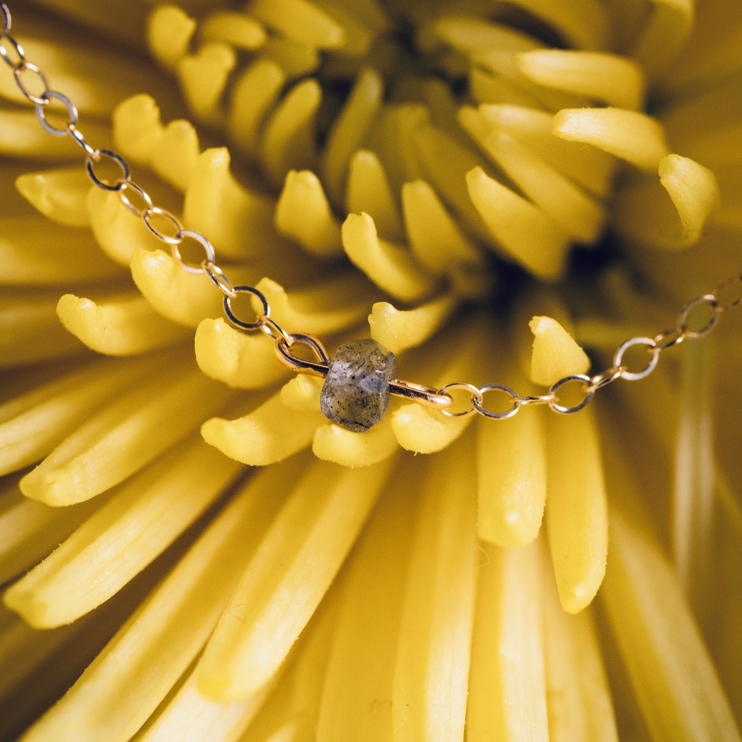 labradorite choker necklace in flower