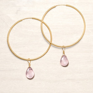 Rose Quartz Hoop Earrings