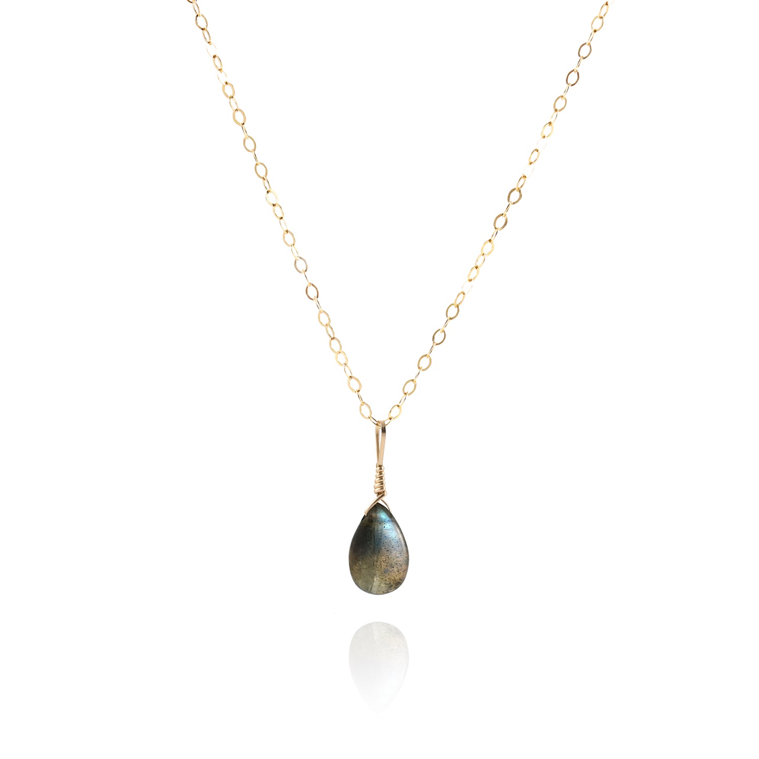labradorite simple necklace gold chain