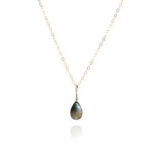labradorite simple necklace gold chain