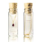 january birthstone necklace in a bottle jewelry gift
