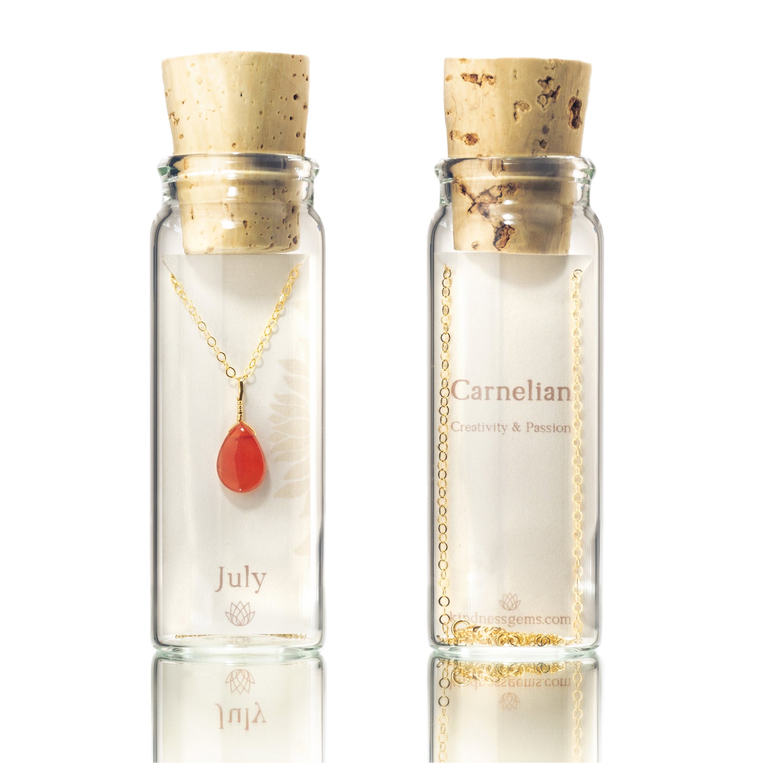 July Birthstone Necklace Bottle - Kindness Gems LLC