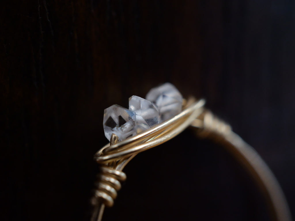 Herkimer Diamond Multi-Gemstone Statement Ring