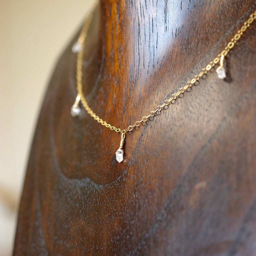 Herkimer Diamond Multi-Gemstone Statement Necklace