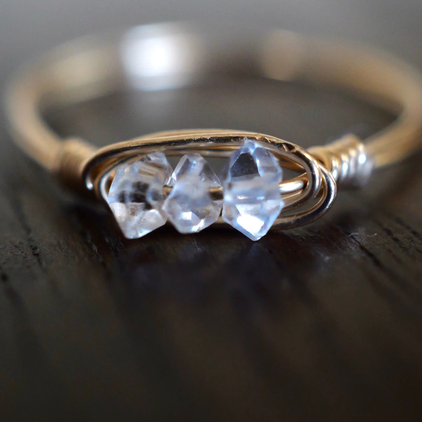 Herkimer Diamond Multi-Gemstone Statement Ring