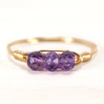 simple dainty amethyst gemstone semi precious ring