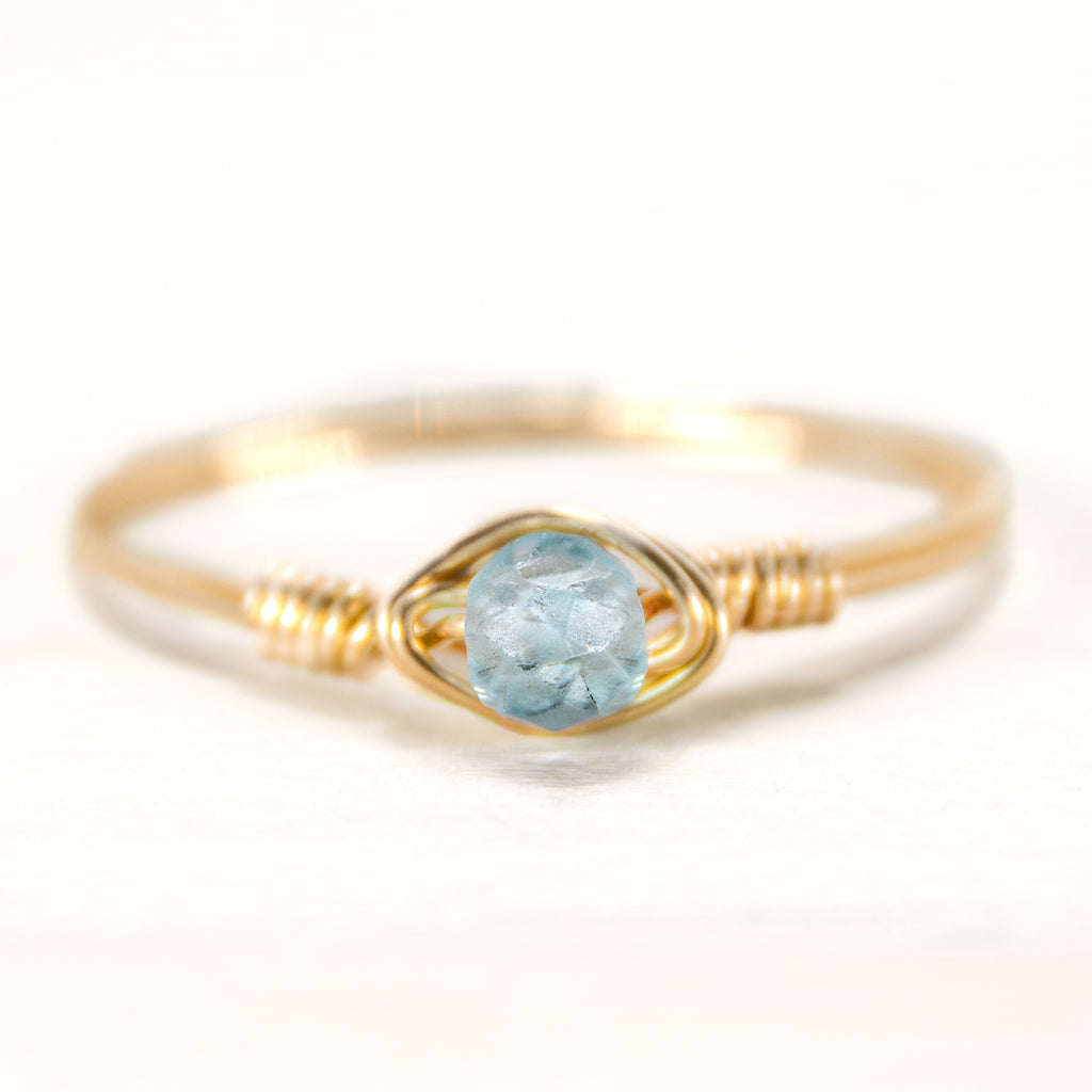 Aquamarine Dainty Ring - Kindness Gems LLC
