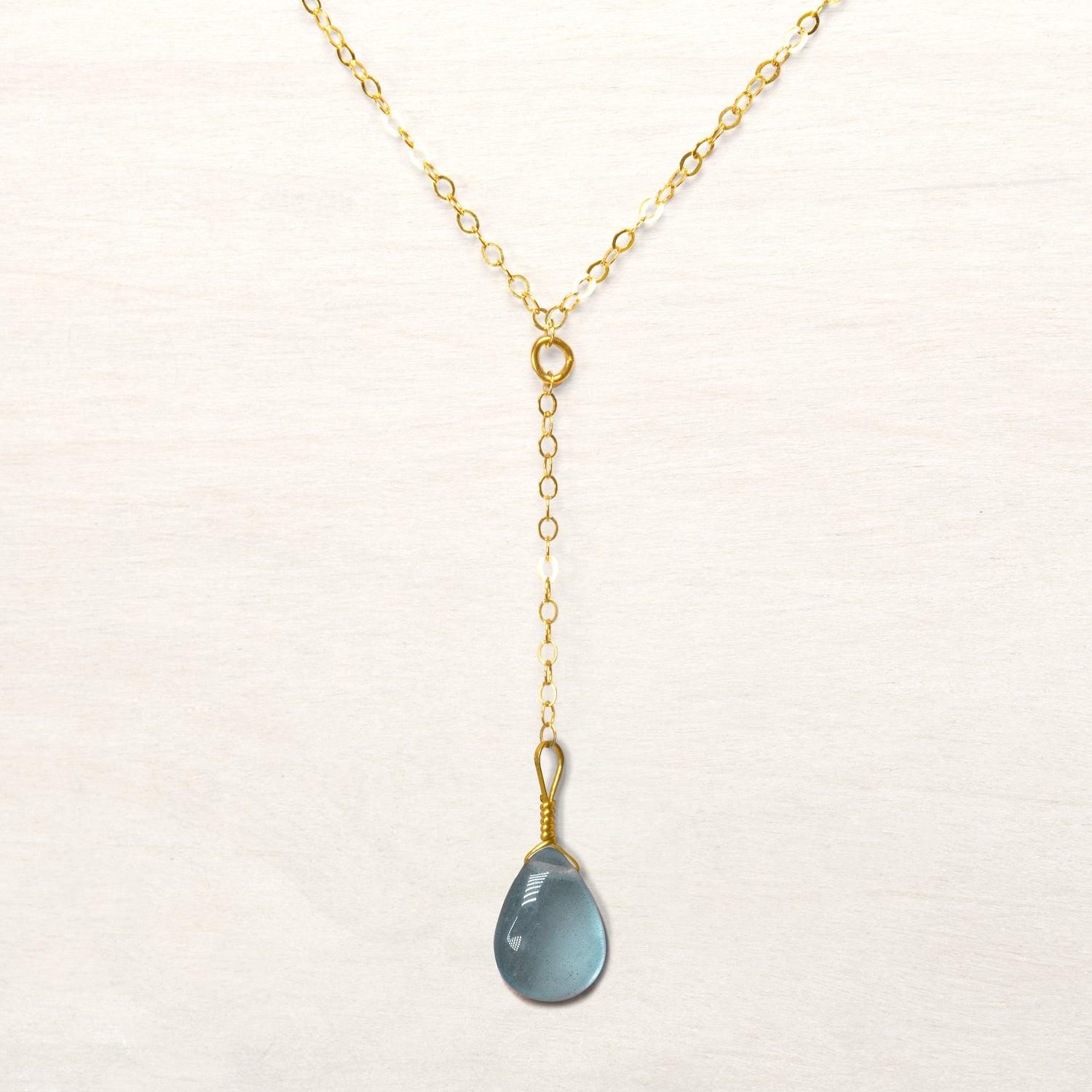 semi-precious aquamarine gem jewelry necklace