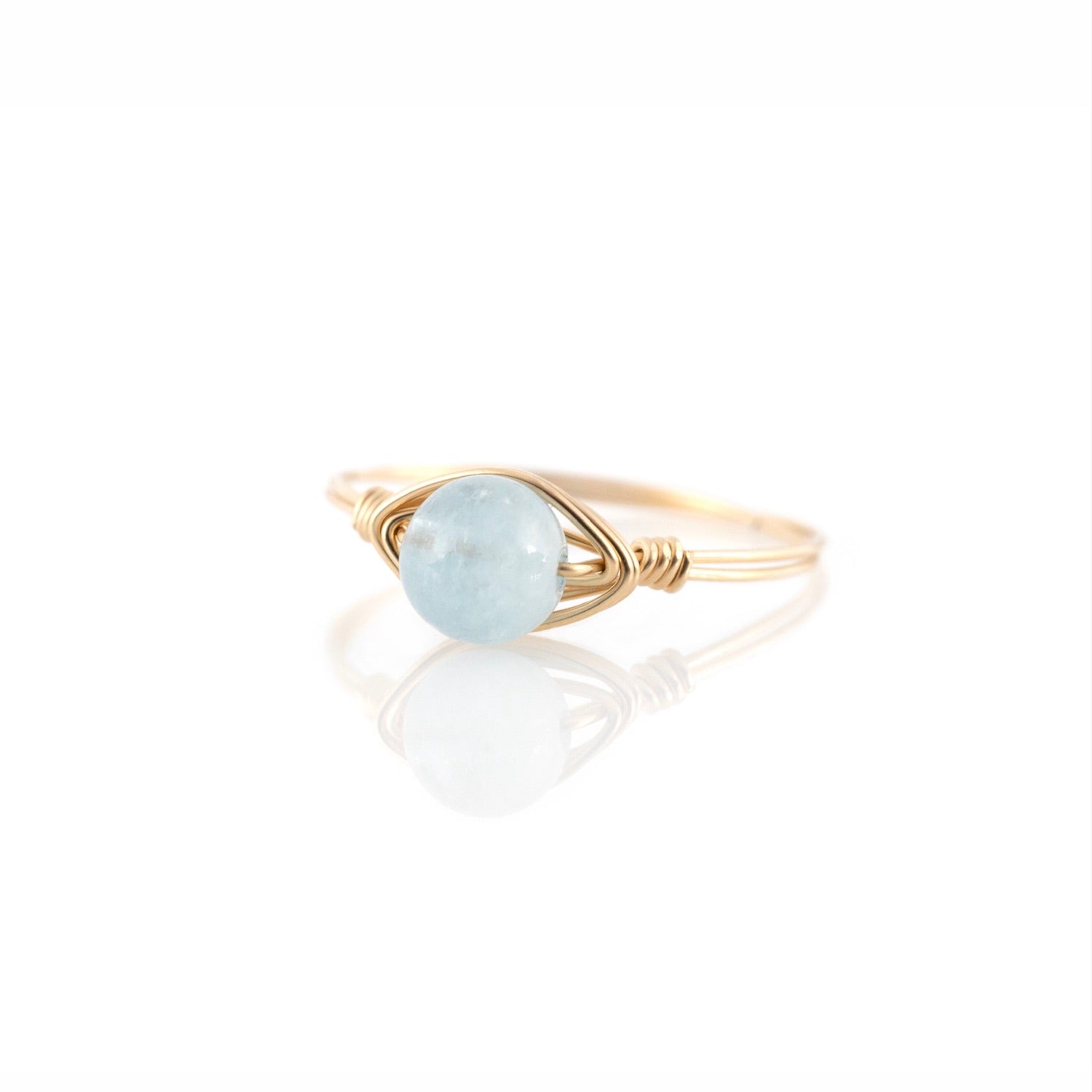 Jamie Joseph | Inverted Aquamarine Rose Gold Ring at Voiage Jewelry