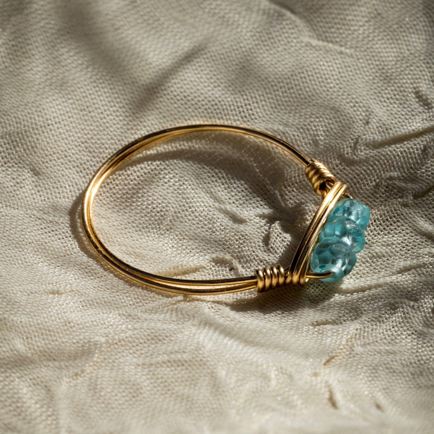 aquamarine multi gemstone ring