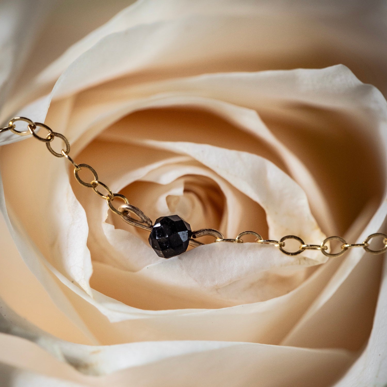 dainty black spinel gemstone choker necklace