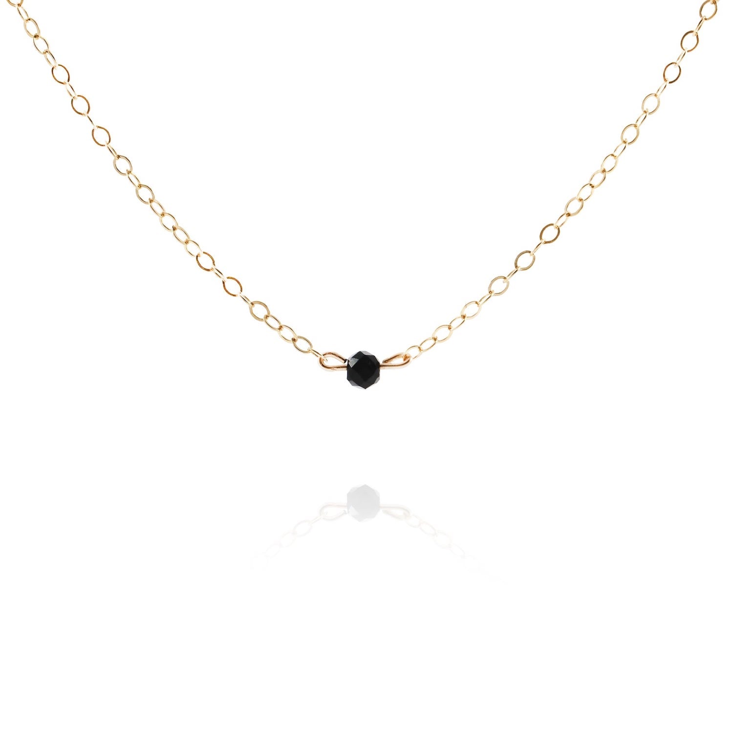 black spinel gemstone choker necklace in gold