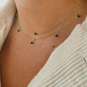 black spinel gemstone statement necklace 
