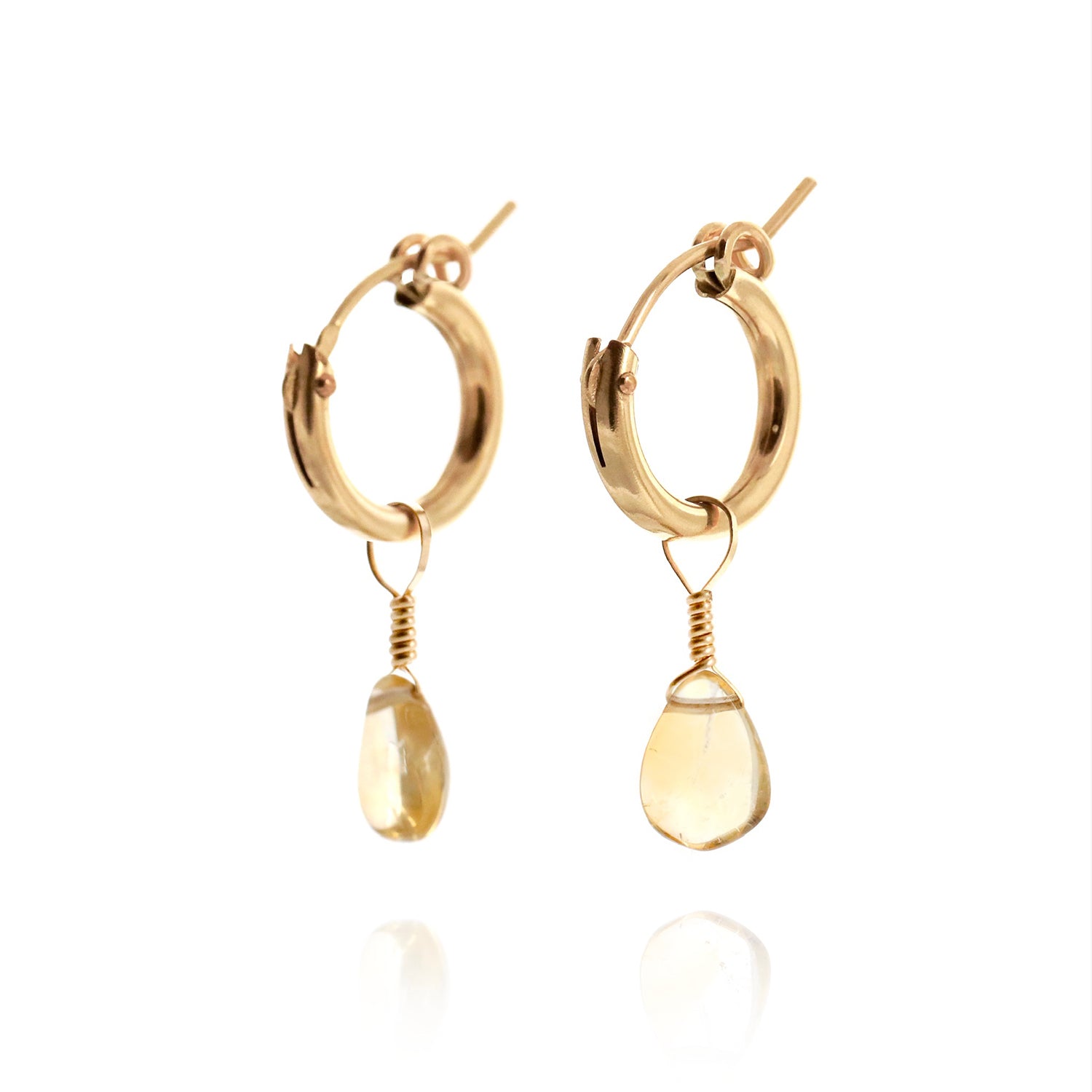 gemstone jewelry citrine huggie earrings