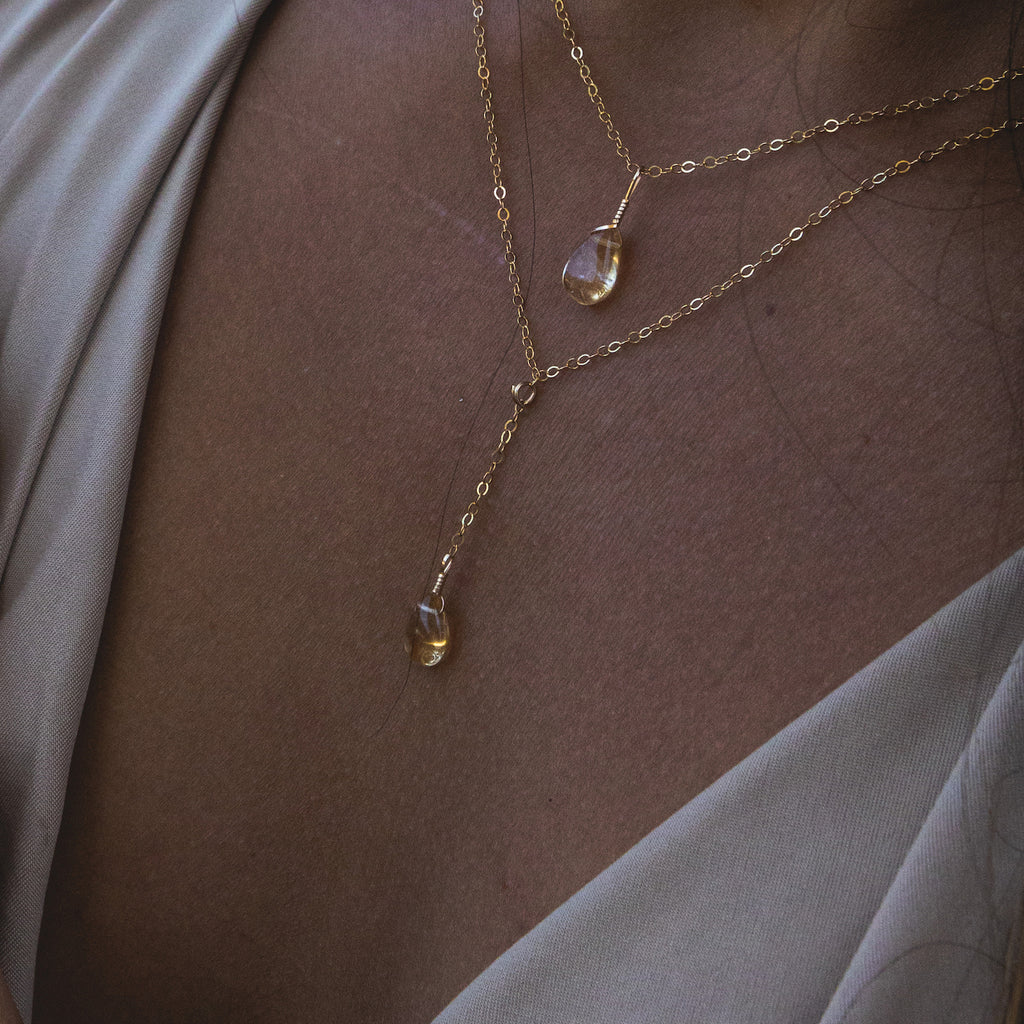 layered gemstone necklace set