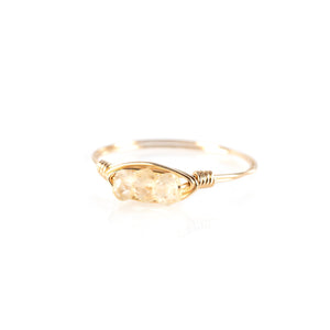 citrine statement gold ring
