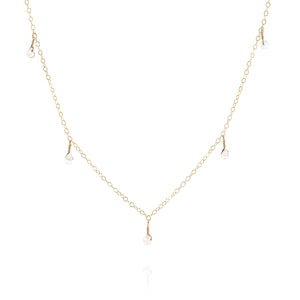 dainty clear quartz multi-gemstone statement necklace