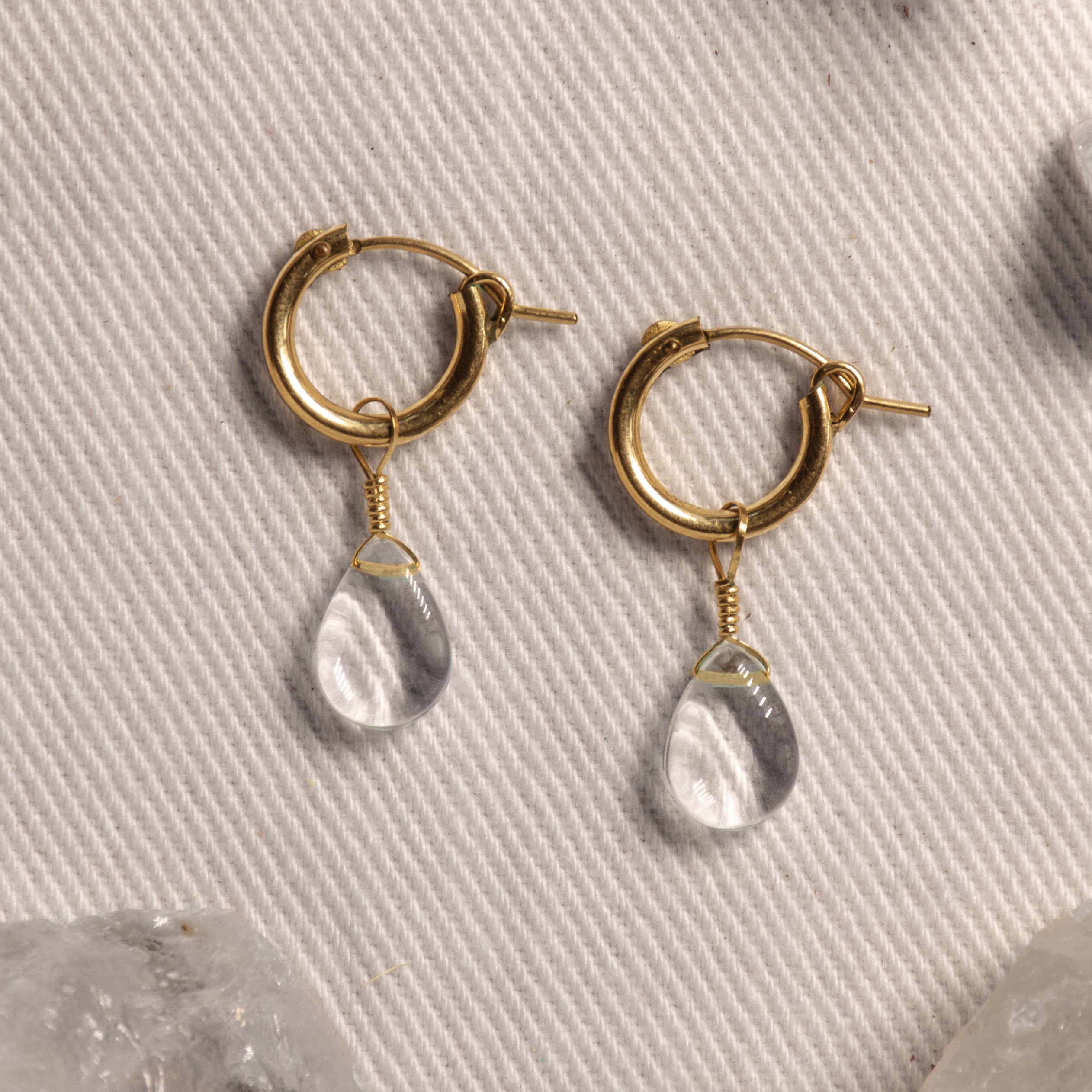 clear quartz gemstone jewelry store earrings