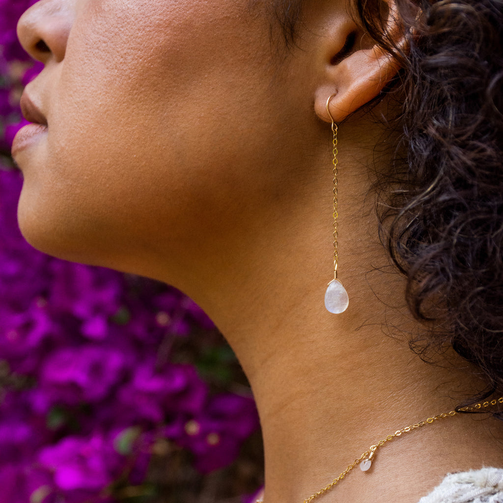 moonstone drop earrings gemstone pendant