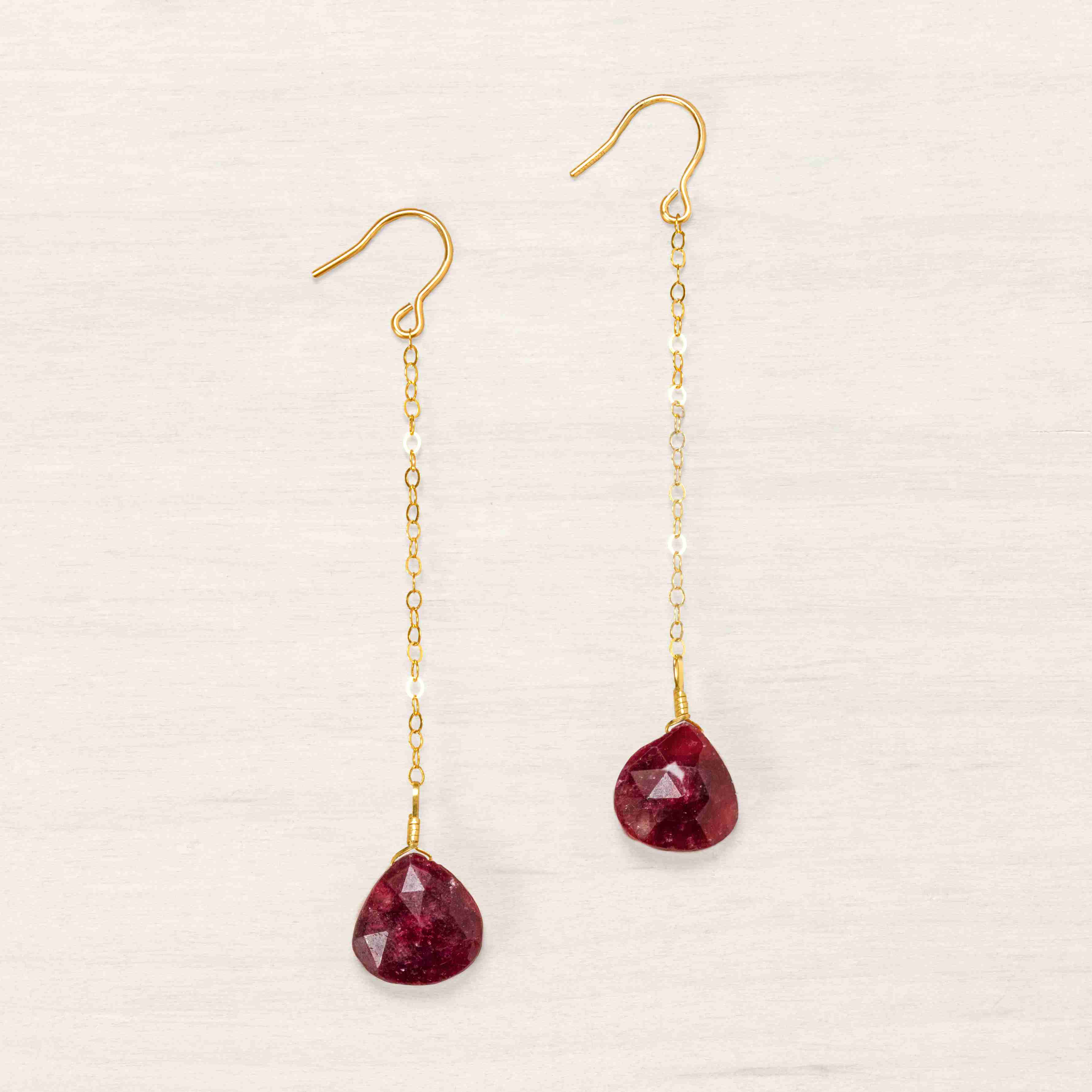 Ruby Drop Earrings - Kindness Gems LLC