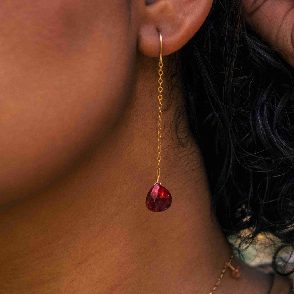 Ruby Drop Earrings - Kindness Gems LLC