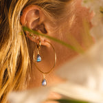 labradorite huggie earrings gemstone store