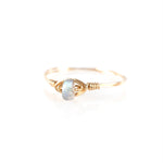 wire wrapped labradorite gemstone ring in gold