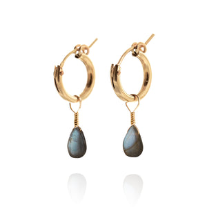 Labradorite Huggie Earrings