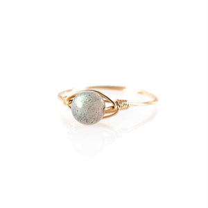 simple labradorite ball gems jewels ring