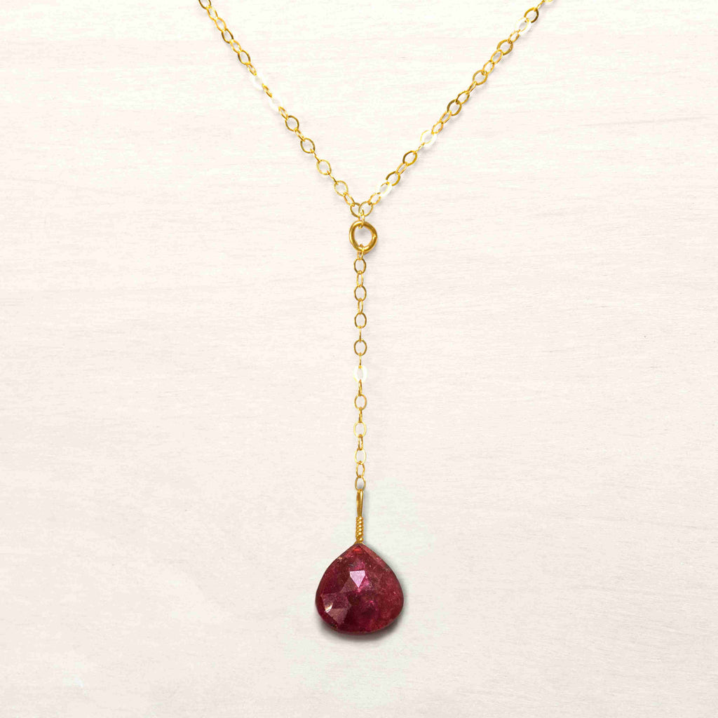 Ruby Lariat Necklace