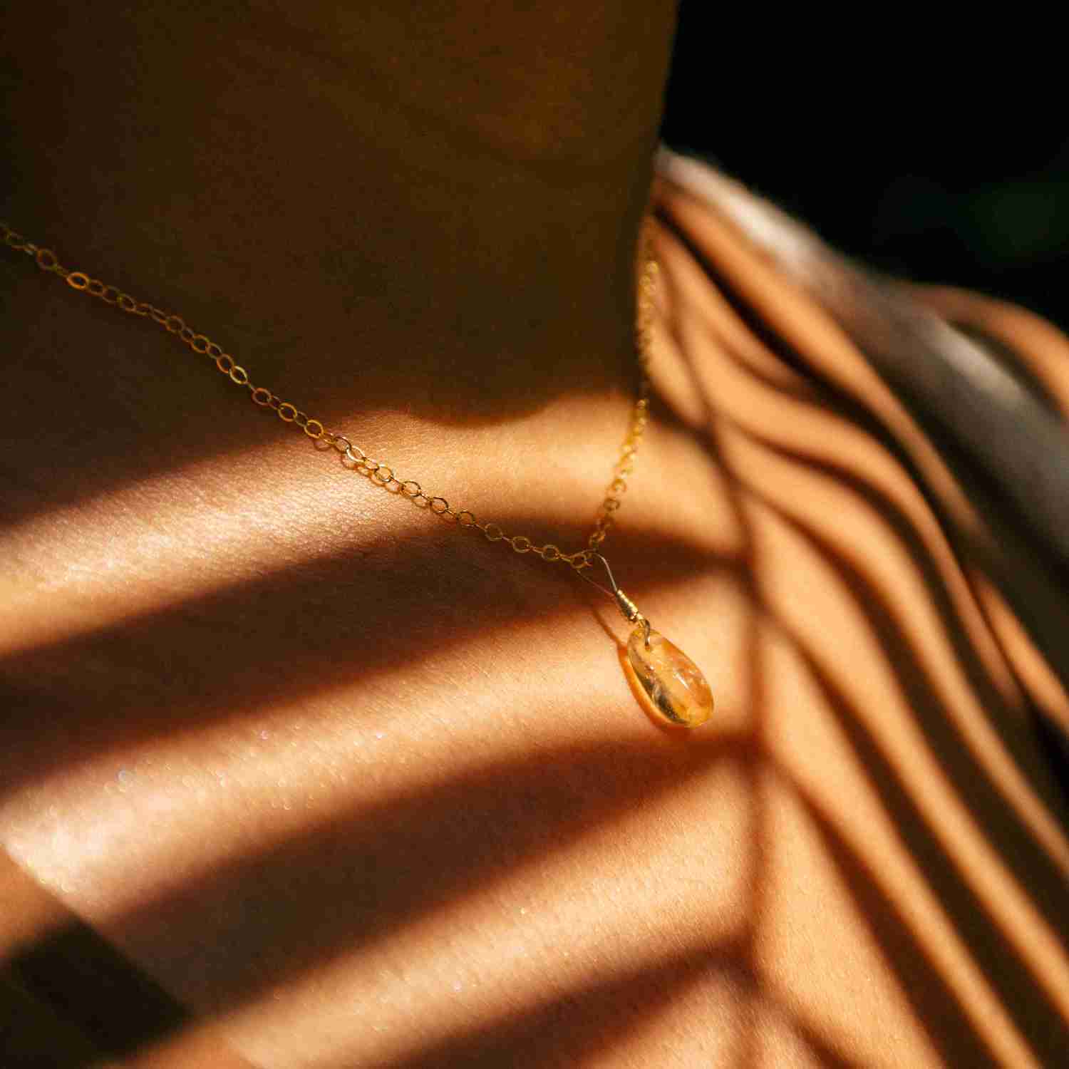 citrine wire wrapped gemstone necklace