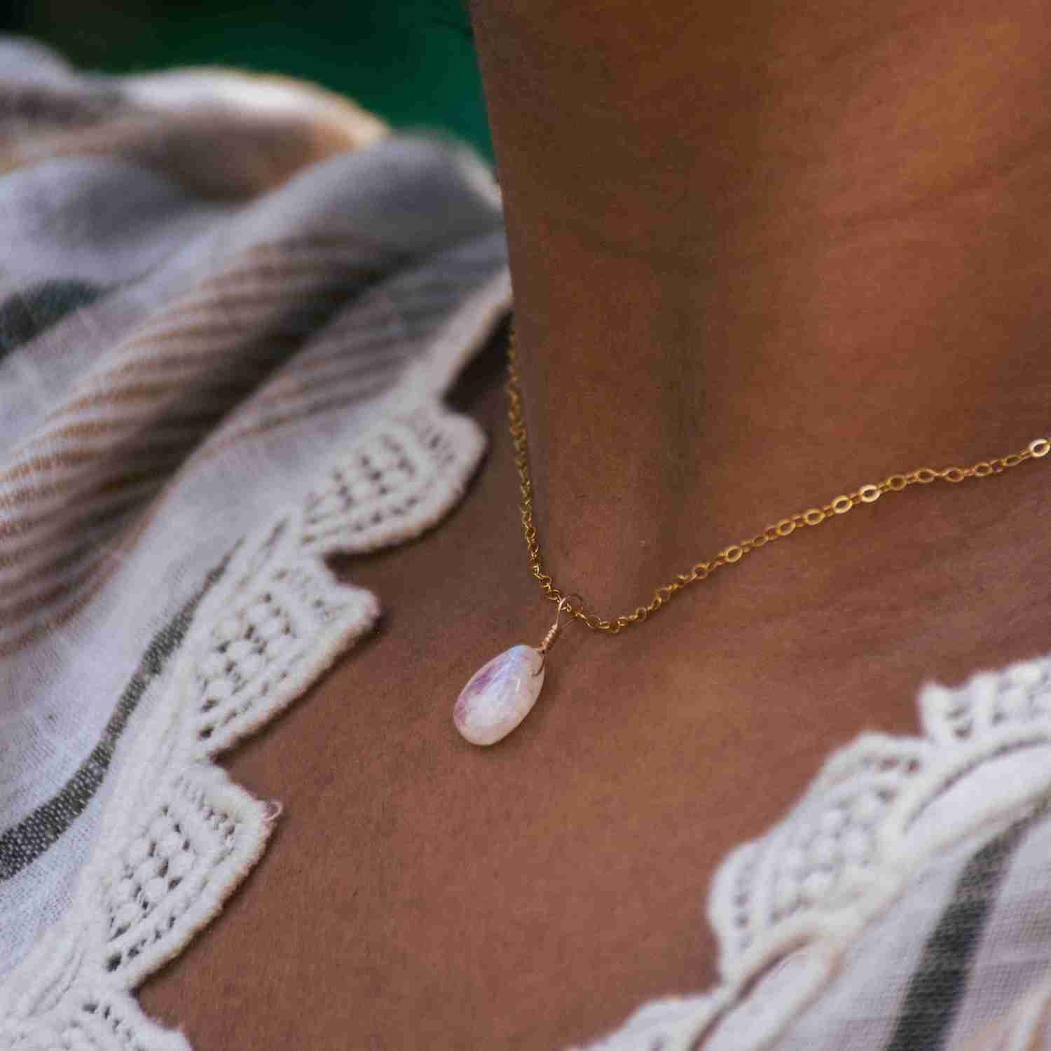 simple dainty moonstone necklace gemstone jewelry store
