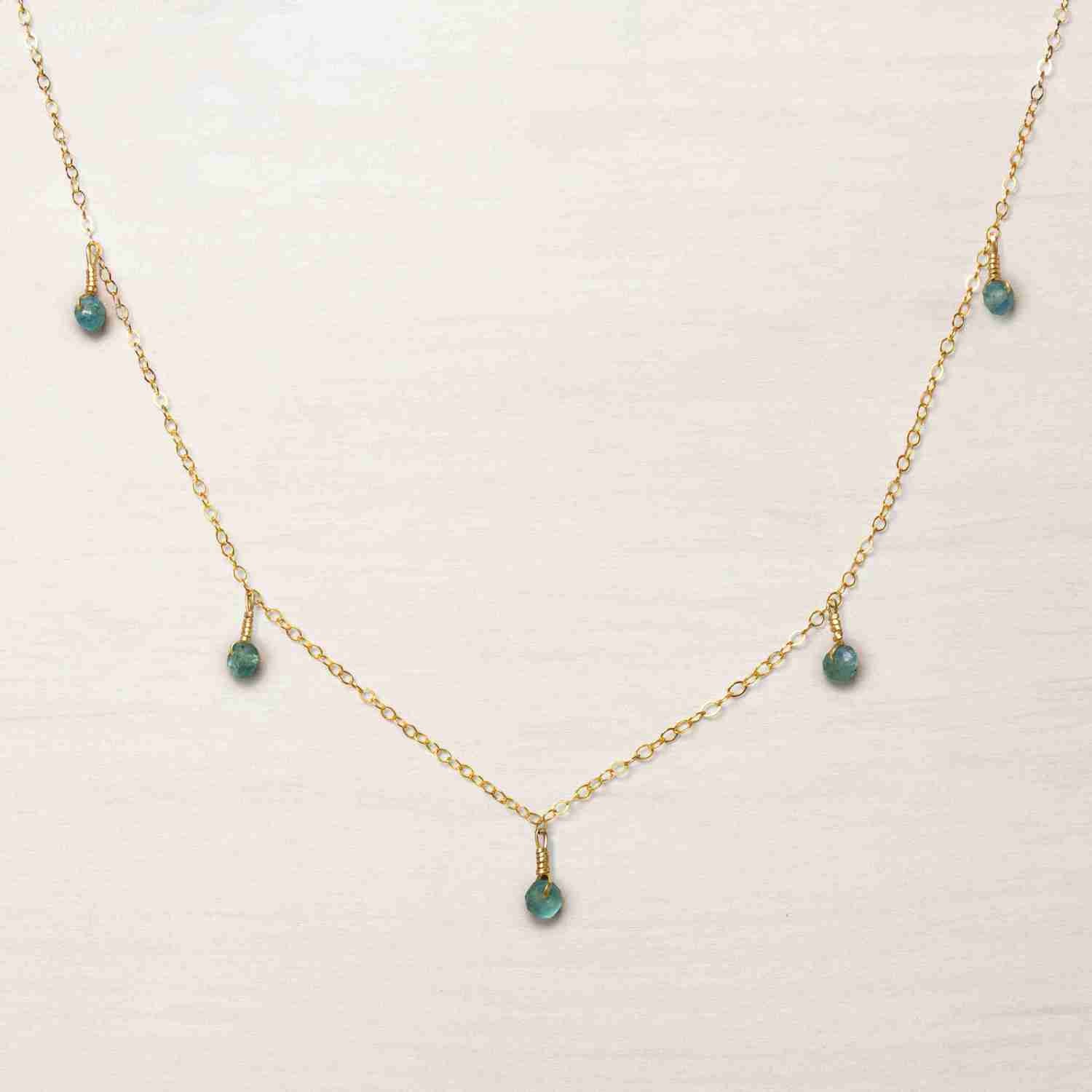 semi-precious aquamarine gemstone jewelry necklace