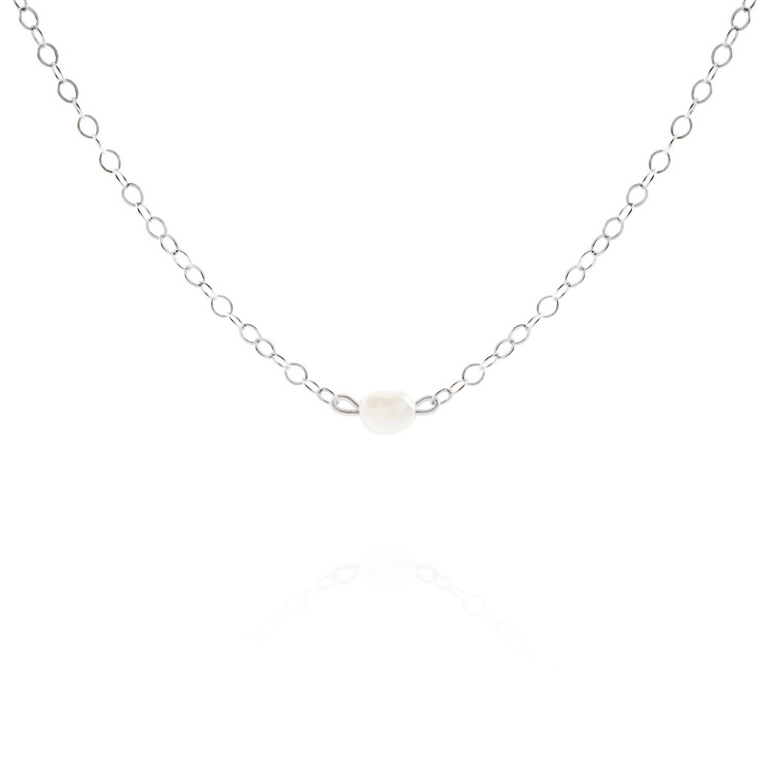 sterling silver pearl choker necklace