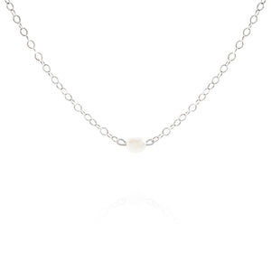 sterling silver pearl choker necklace