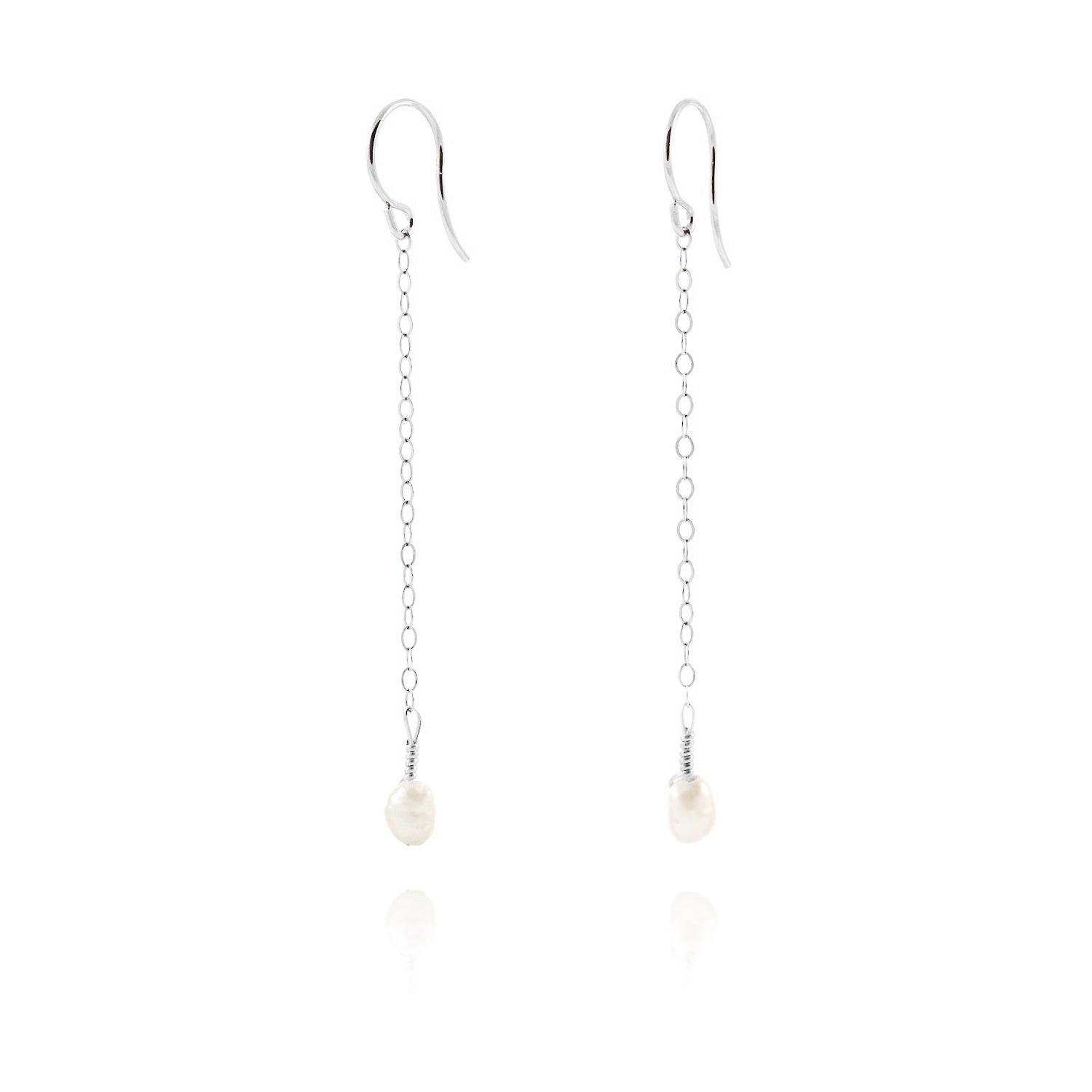 pearl jewel drop dangly earrings in sterling silver