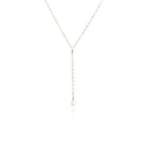 freshwater pearl lariat drop necklace gold