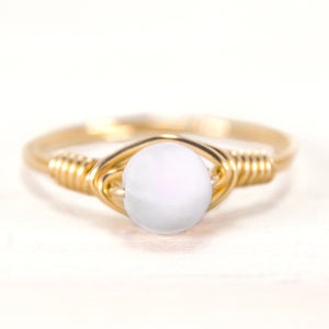 moonstone simple gold gemstone ring