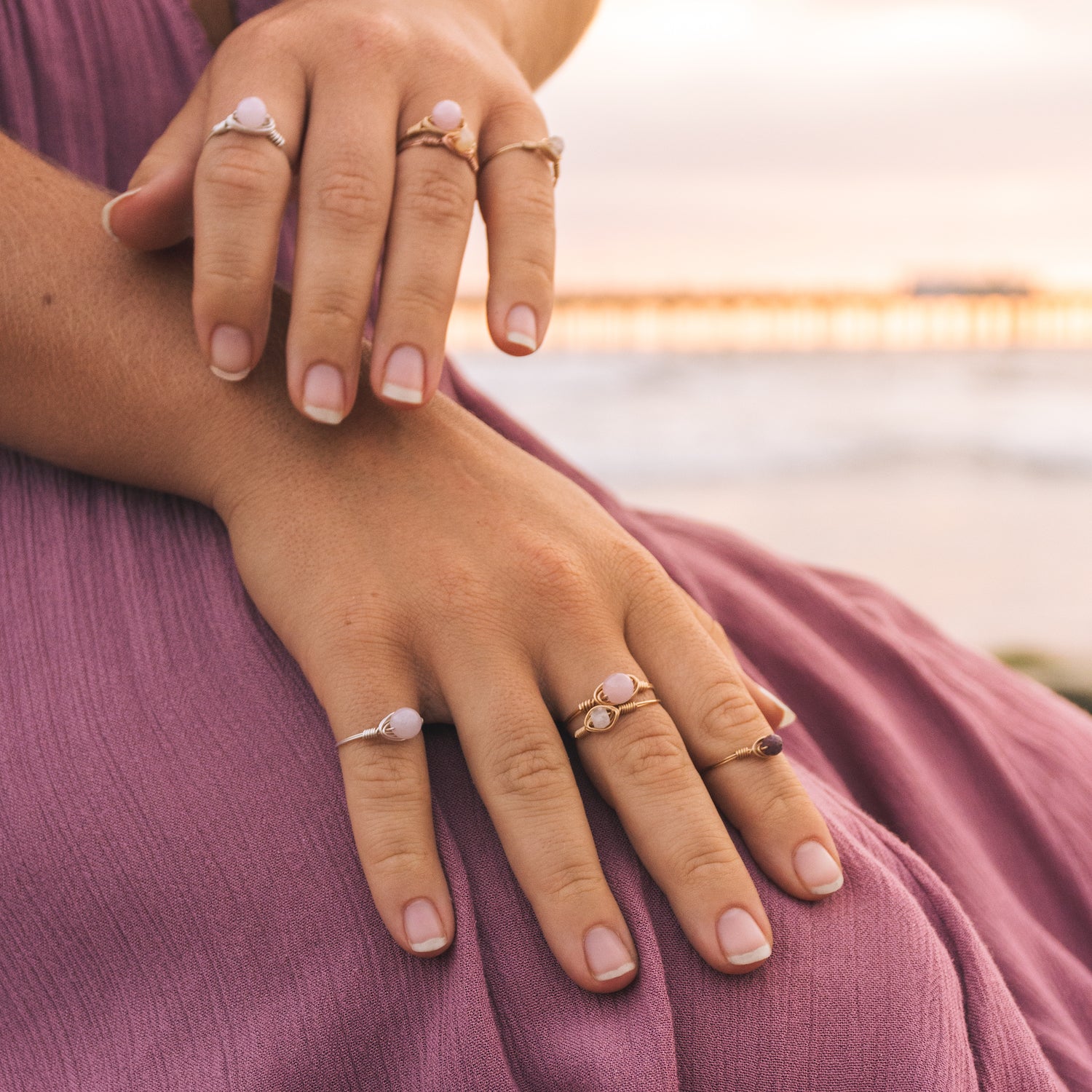 Simple Rose Ring Rose Quartz Simple Ring