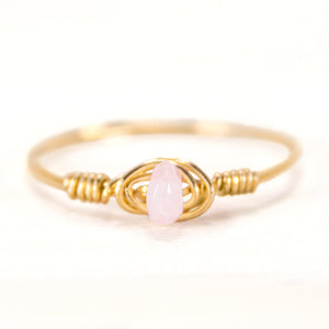 wire wrapped gold gemstone ring
